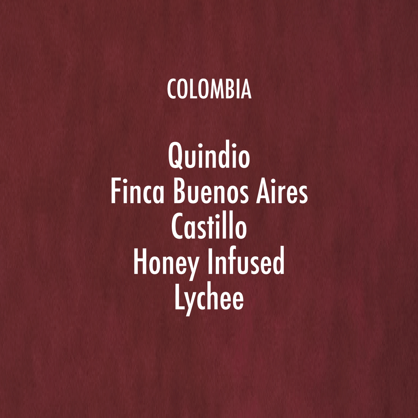 Colombia Quindío -Finca Buenos Aires - Jairo Arcila - Castillo - Honey Infused Lychee(100g)