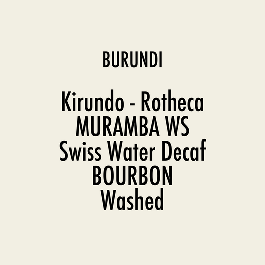 Burundi-Muramba Washing Station/Swiss Water Decaf/Washed/Dark